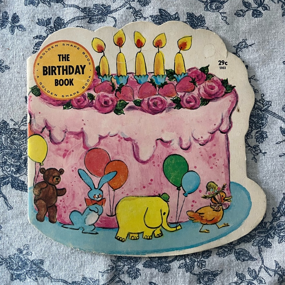 The Birthday Book Vintage 1970 A Golden Shape Book Illustrated by Jane Ike
